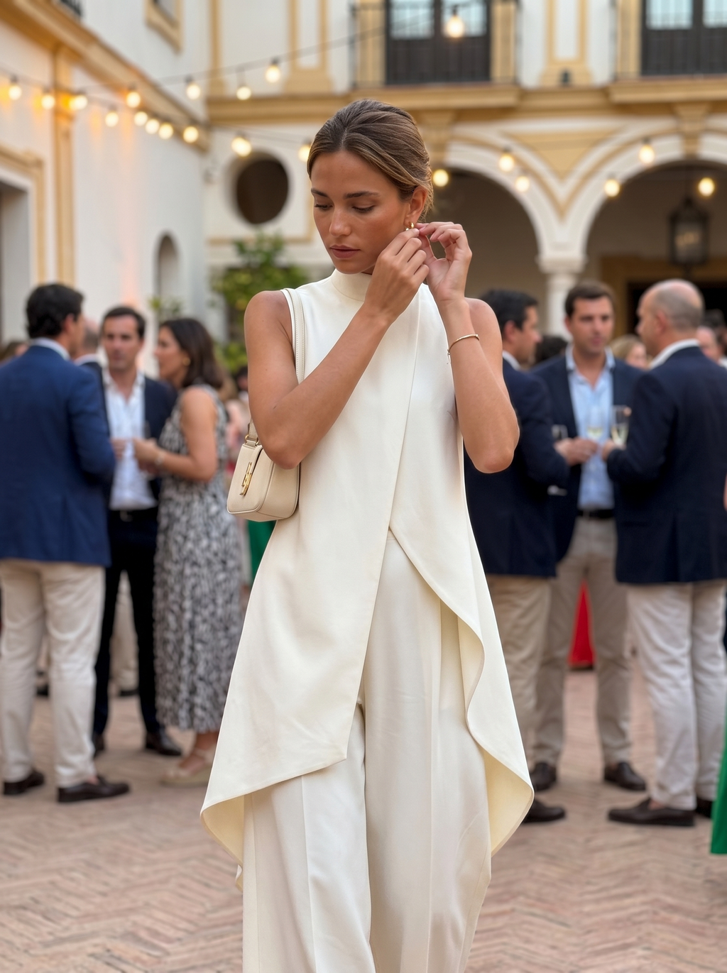 Sara | Completo Lungo Elegante Asimmetrico con Pantalone Ampio