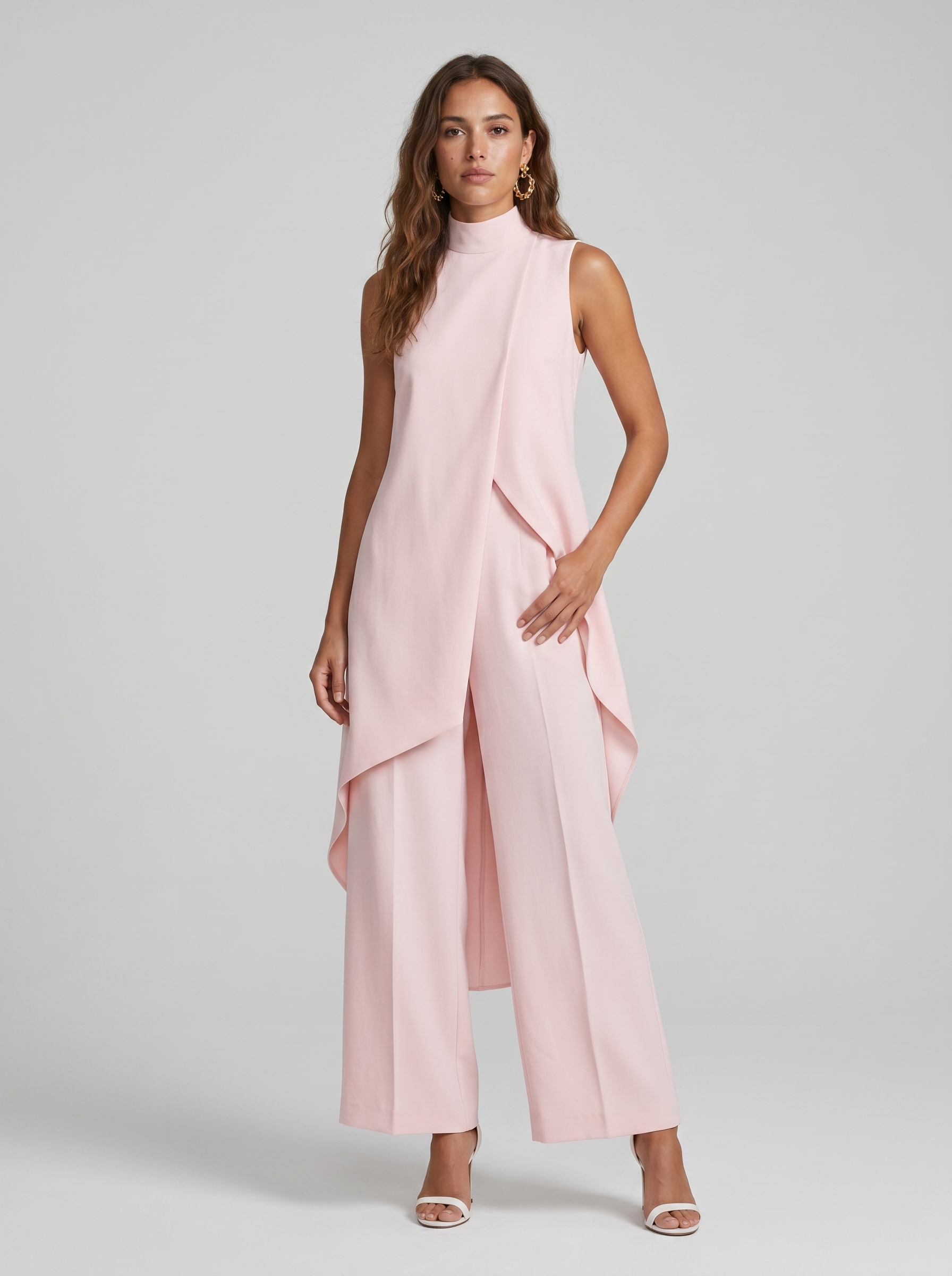 Sara | Completo Lungo Elegante Asimmetrico con Pantalone Ampio