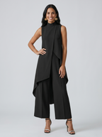 Sara | Completo Lungo Elegante Asimmetrico con Pantalone Ampio