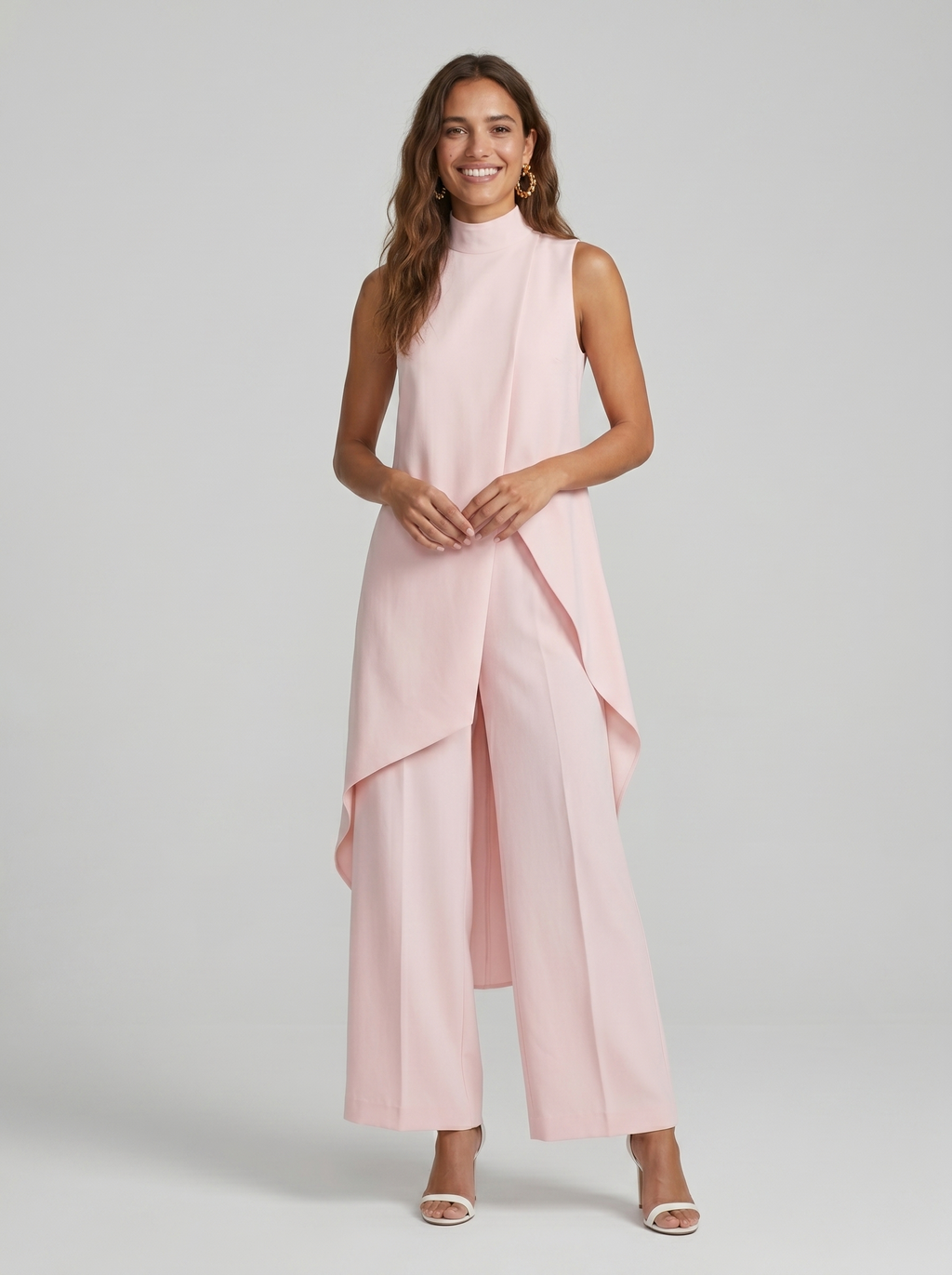 Sara | Completo Lungo Elegante Asimmetrico con Pantalone Ampio