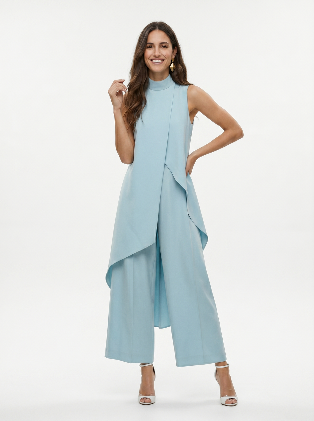 Sara | Completo Lungo Elegante Asimmetrico con Pantalone Ampio