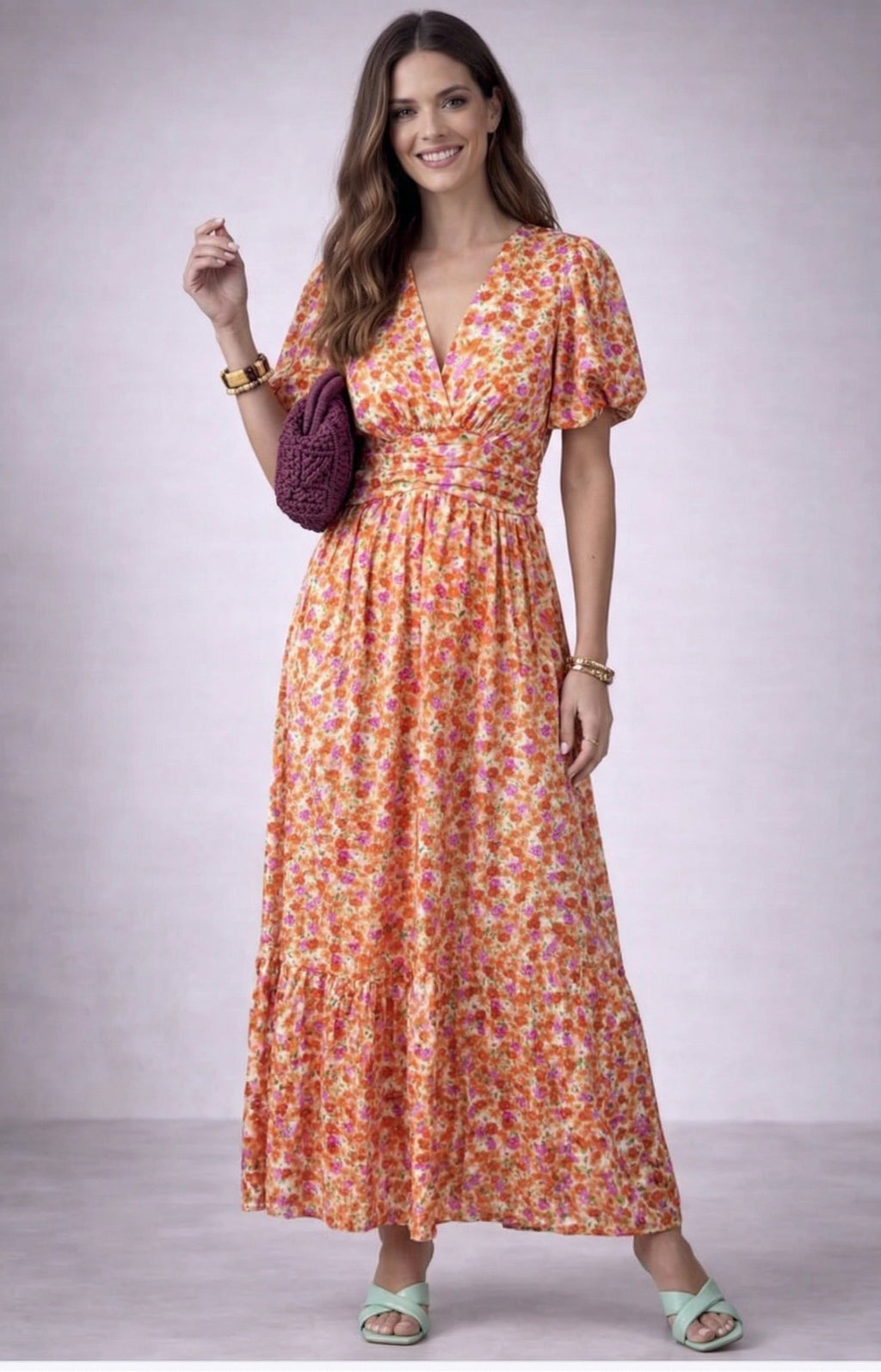 Vestido Flores Largo