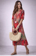 Rachel Vibrant Midi Dress