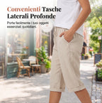 Pantaloni Capri in Cotone e Lino