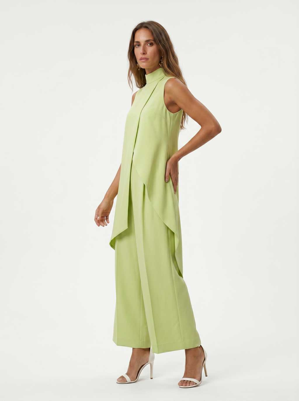 Sara | Completo Lungo Elegante Asimmetrico con Pantalone Ampio