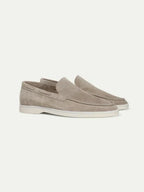 Classic | Mocassino in Pelle Scamosciata Grigio Chiaro