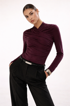 Blusa in Maglia con Pieghe