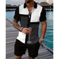 Set Uomo 2 Pezzi | Polo e Pantaloncini Color Block Texture