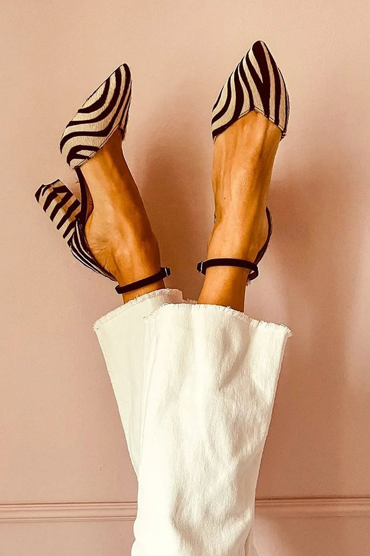 Keren | Décolleté Stampa Zebrata