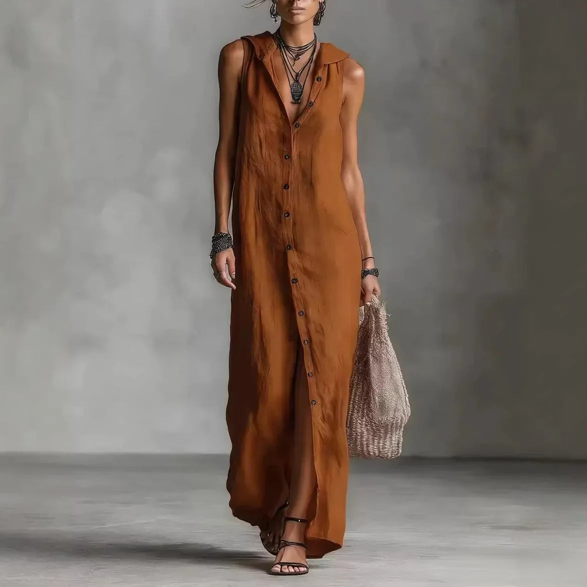 Penélope | Abito Midi Elegante e Casual con Scollo a V