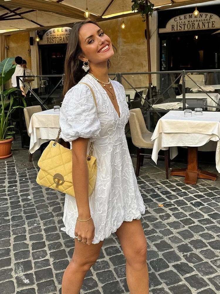 ARIA | Vestito Mini con Maniche a Sbuffo