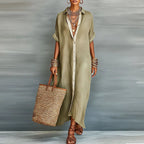 Anastasia | Abito Lungo Stile Camicia con Bottoni