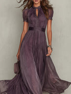 Ashley | Abito Lungo in Chiffon dal Gusto Vintage ed Elegante