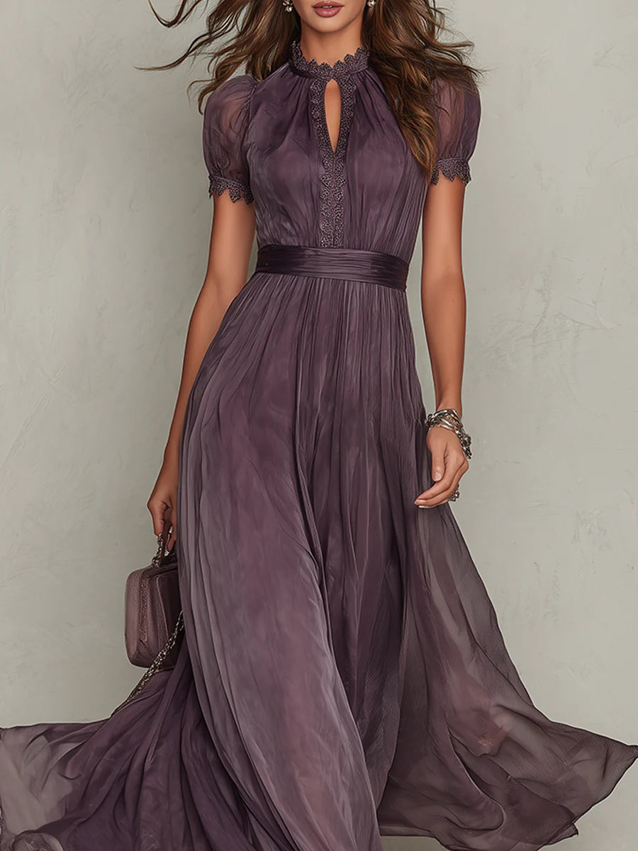 Ashley | Abito Lungo in Chiffon dal Gusto Vintage ed Elegante