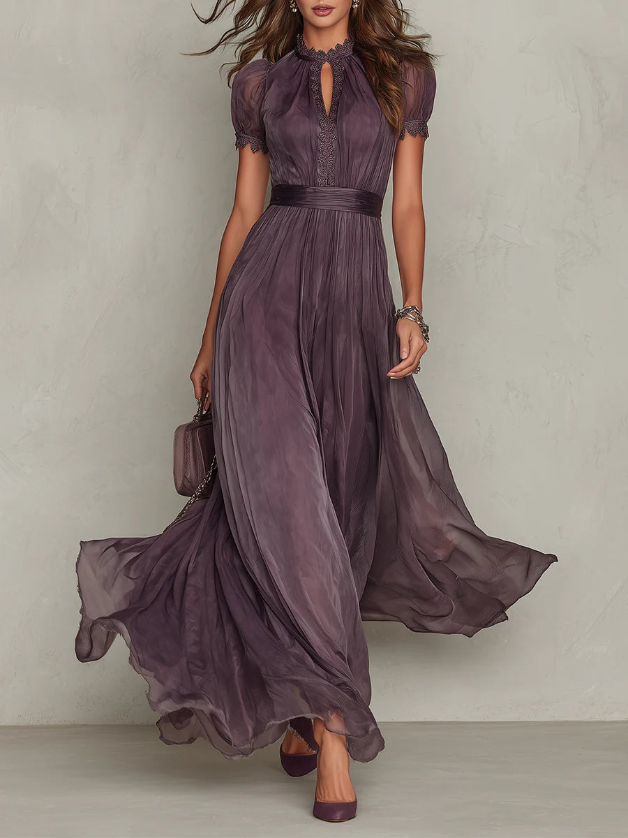 Ashley | Abito Lungo in Chiffon dal Gusto Vintage ed Elegante