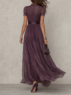 Ashley | Abito Lungo in Chiffon dal Gusto Vintage ed Elegante