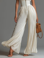 Combinaison Zsófia - Combinaison en chiffon blanc plissé