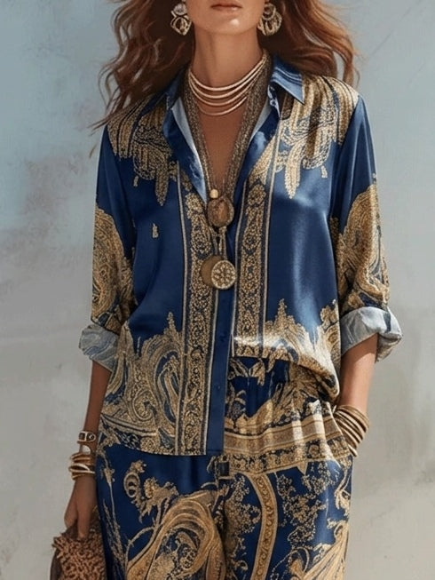 Marina | Completo Barocco Blu Navy