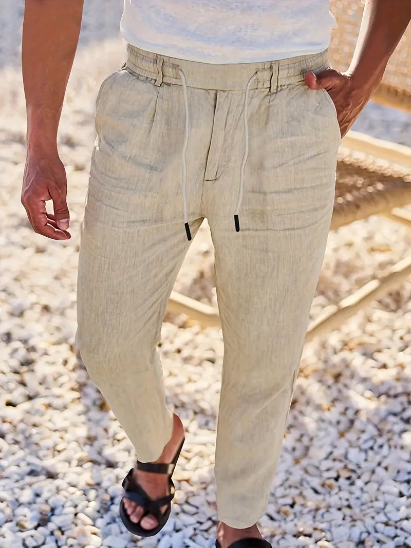 Nichols | Pantaloni in Lino con Cordino
