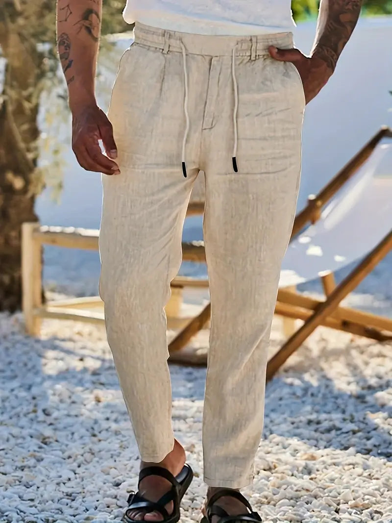 Nichols | Pantaloni in Lino con Cordino