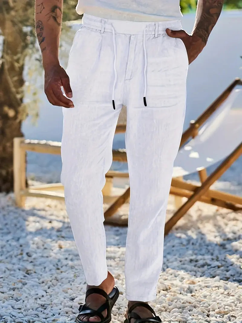 Nichols | Pantaloni in Lino con Cordino