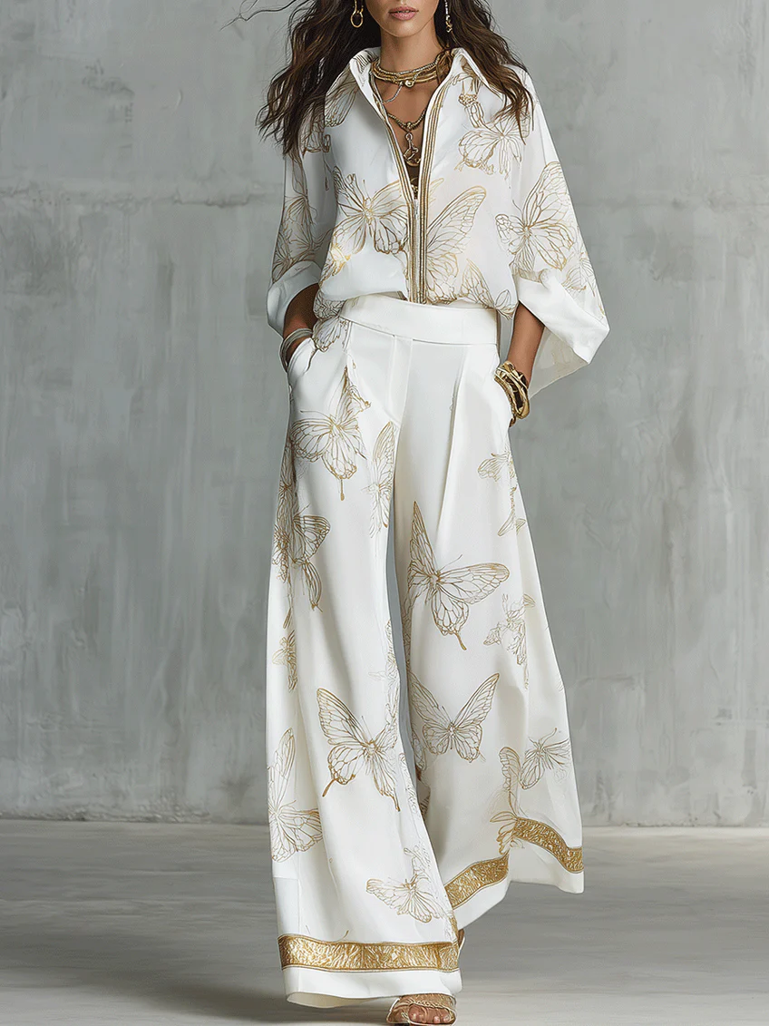 Farfalla | Completo Elegante Stampa Dorata
