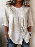 Macarena | Blusa Casual con Ricami Geometrici