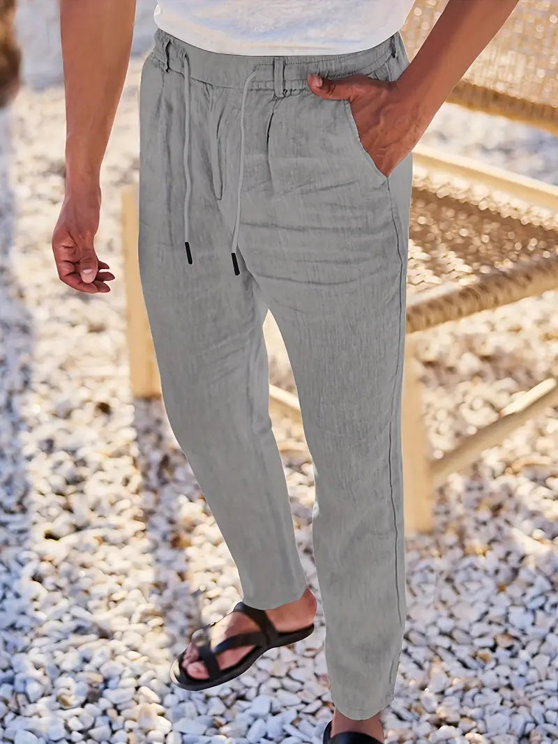 Nichols | Pantaloni in Lino con Cordino