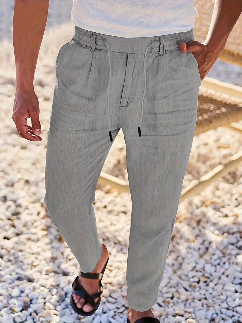 Nichols | Pantaloni in Lino con Cordino