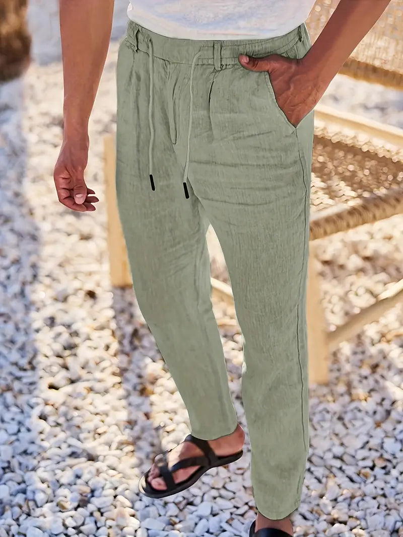 Nichols | Pantaloni in Lino con Cordino