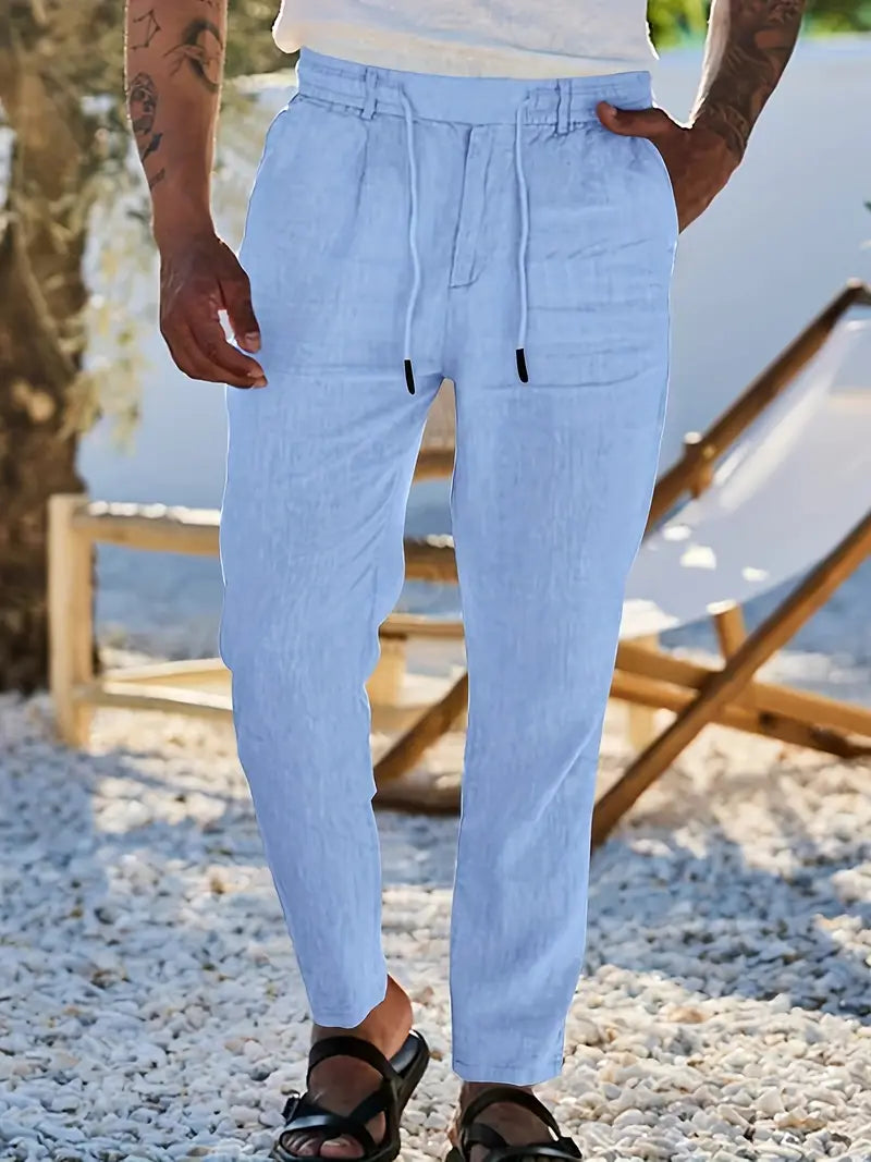 Nichols | Pantaloni in Lino con Cordino