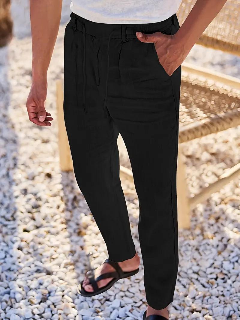 Nichols | Pantaloni in Lino con Cordino