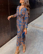 Harper™ | Elegante vestido de manga larga con estampado floral