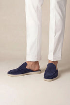 Riviera | Mule in Camoscio Blu Navy