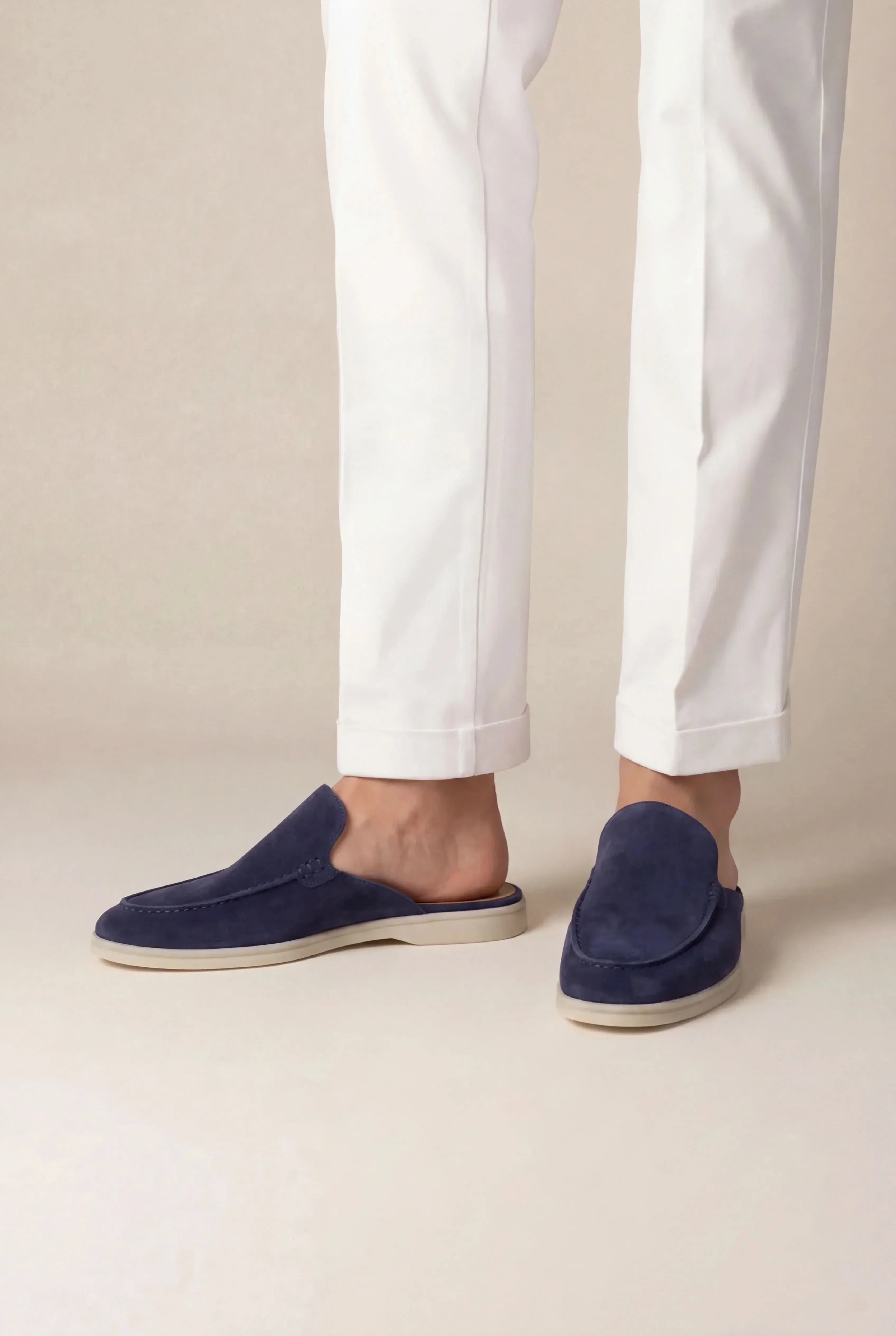 Riviera | Mule in Camoscio Blu Navy