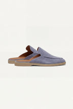Riviera | Mule in Pelle Scamosciata Blu Chiaro