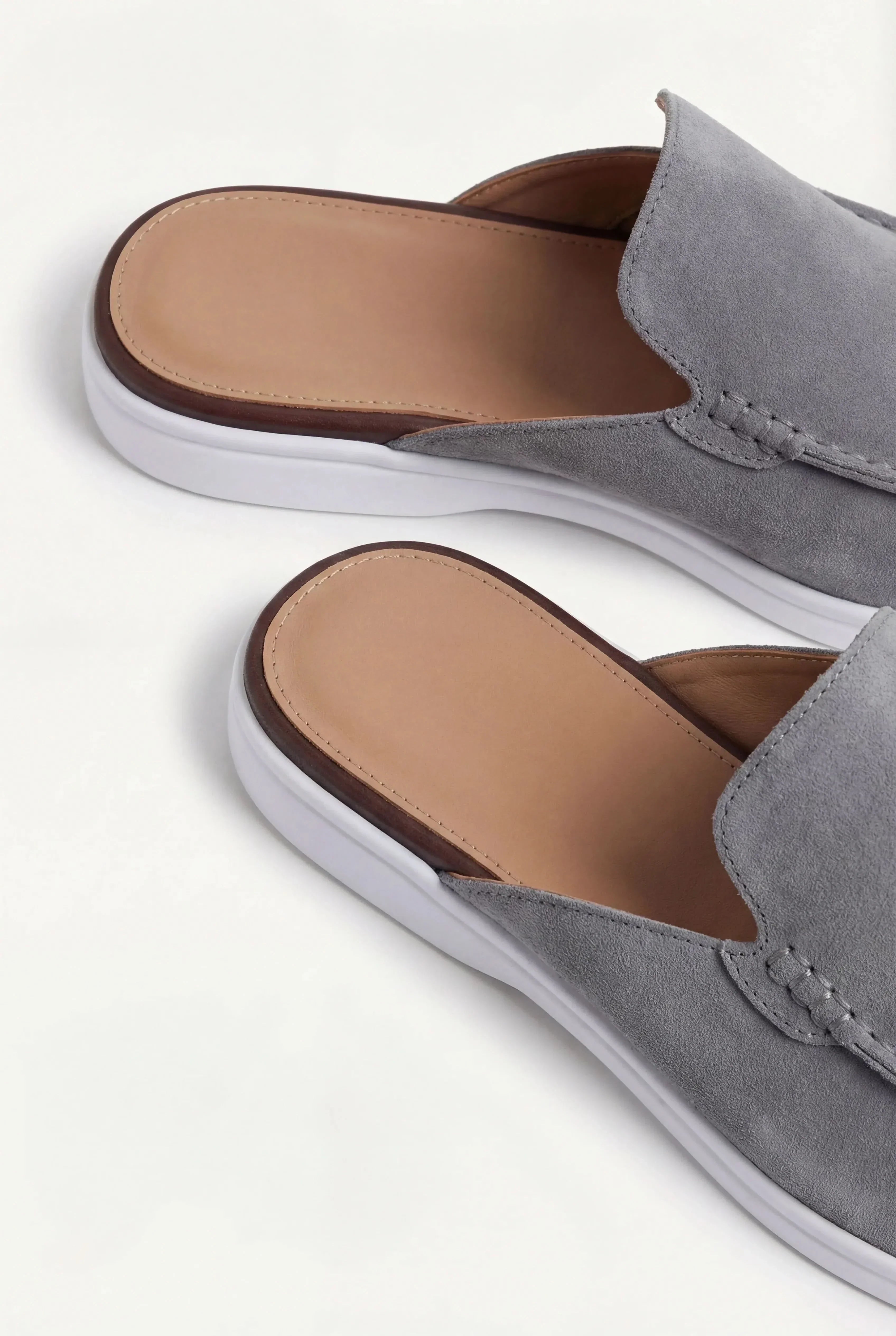 Riviera | Mule in Pelle Scamosciata Grigia
