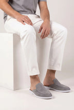 Riviera | Mule in Pelle Scamosciata Grigia