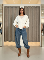 Jeans a Zampa con Strass