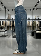 Jeans a Zampa con Strass