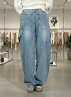 Jeans a Zampa con Strass