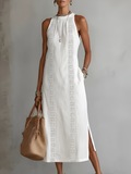 JIMENA | Abito Midi in Lino Testurizzato