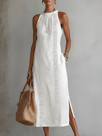 JIMENA | Abito Midi in Lino Testurizzato