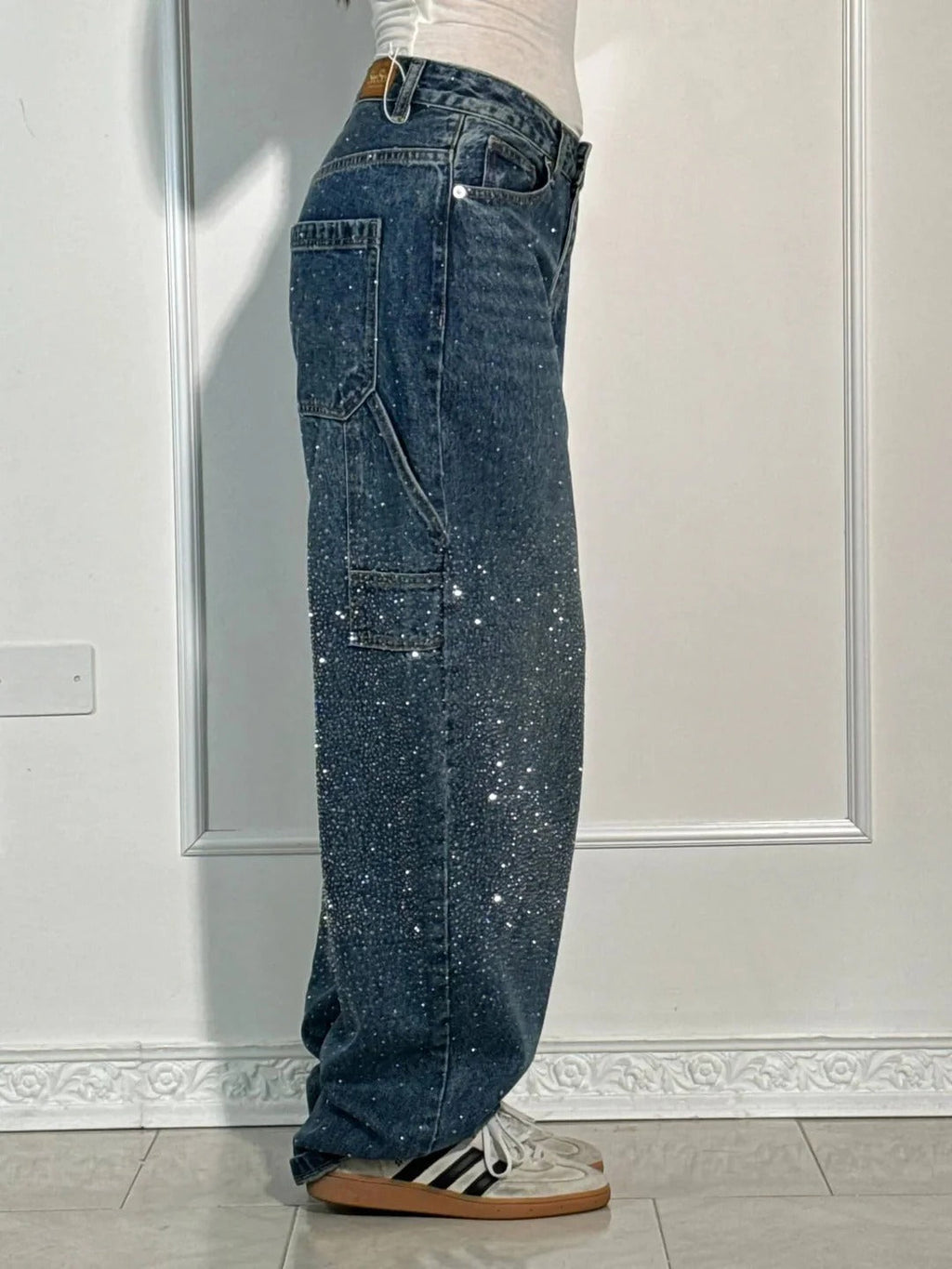 Jeans a Zampa con Strass