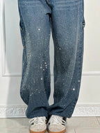 Jeans a Zampa con Strass