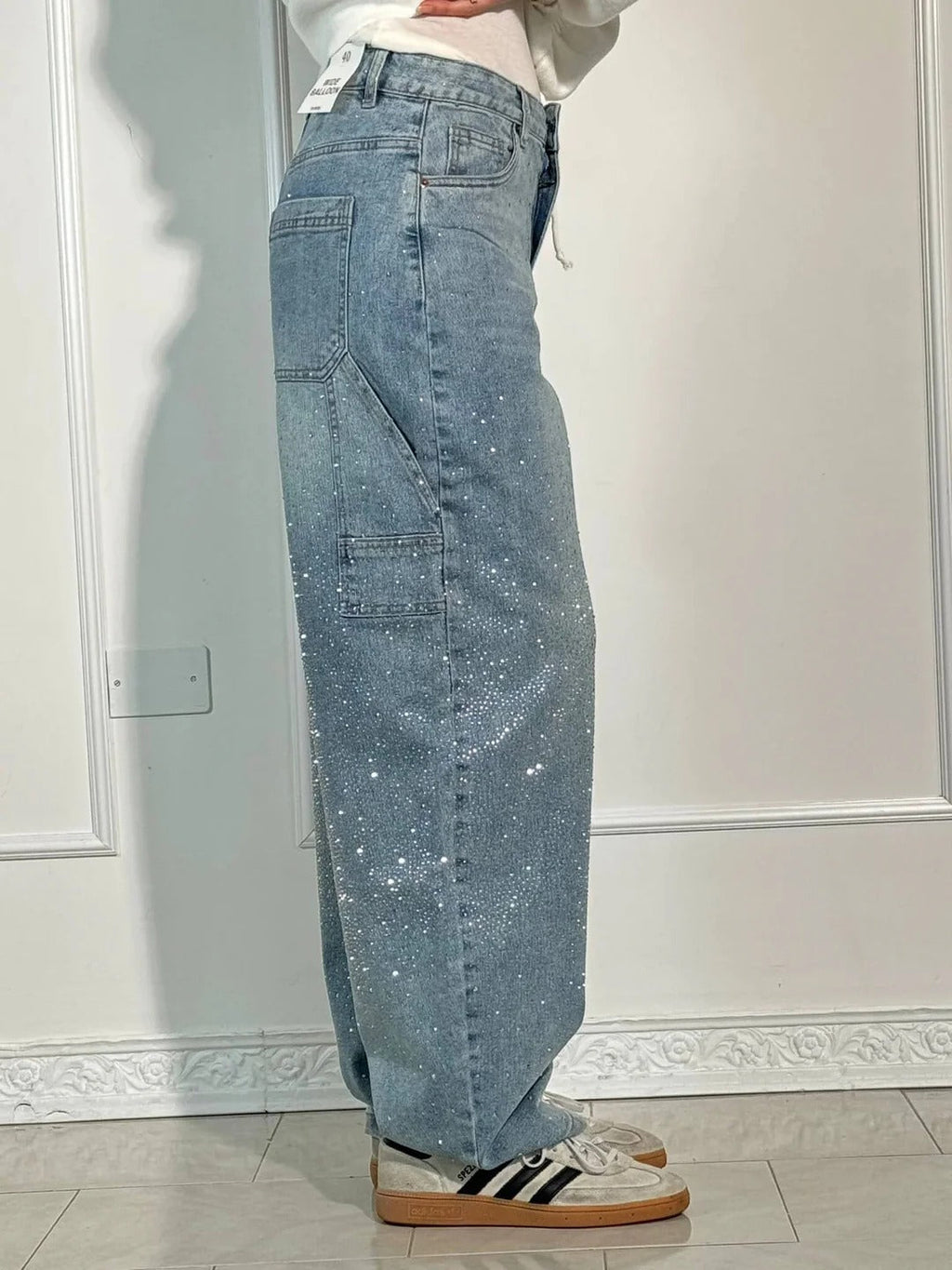 Jeans a Zampa con Strass