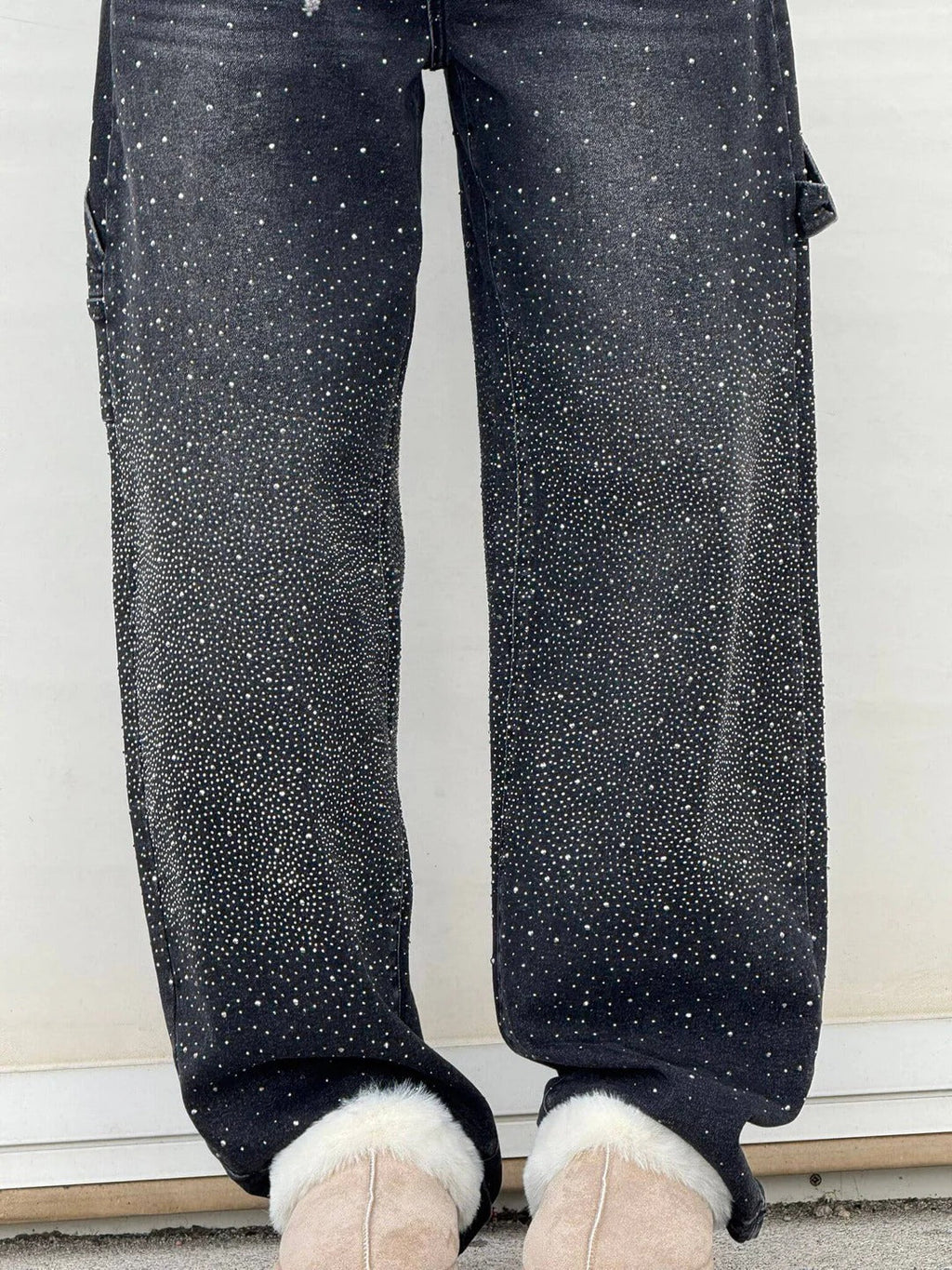 Jeans a Zampa con Strass