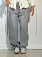 Jeans a Zampa con Strass