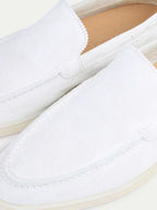 Classic | Mocassini in Camoscio Bianco Perla