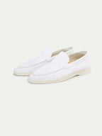 Classic | Mocassini in Camoscio Bianco Perla